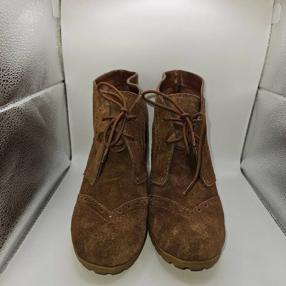 MIA Shoes - MIA Womens Size 7.5 M Raphaella Suede Leather Ankle Fashion Boots Booties TAN